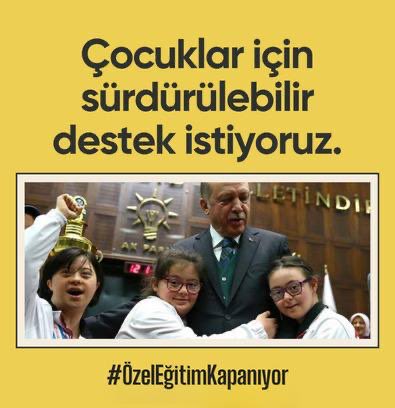 sureyyaersozz's tweet photo. Cumhurbaşkanımızın öncülüğünde büyüyen ve güçlenen özel eğitim ve rehabilitasyon sistemi bugün ekonomik sürdürülebilirlik sorunu yaşamaktadır.
#ÖzelEğitimKapanıyor
@RTErdogan @cbsbb @HMBakanligi @memetsimsek @tcmeb @Yusuf__Tekin @tcbestepe @iletisim @EmineErdogan https://t.co/JHomyVsWFd