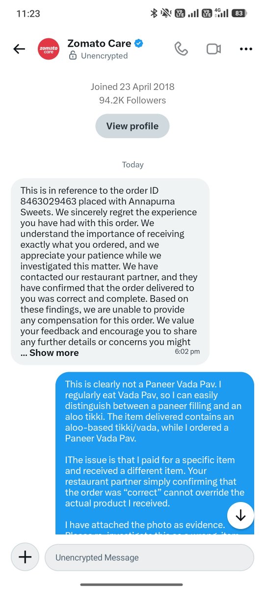 ArunRcbian's tweet photo. @zomato @zomatocare Khud Dekh Ke batao 
Resturant wale Pani Ko Chay Bol denge to wo Sahi aur Mai Yaha Photo ke sath Proof de raha hu to mai Galat https://t.co/wmE0foWHG0