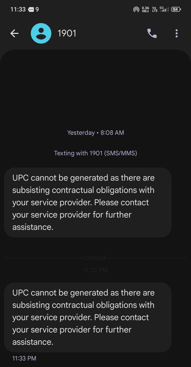venkat_fin9's tweet photo. Hey looter @Airtel_Presence, I requested a PORT to move from Airtel to another service provider. Why am I receiving this message? What exactly are these “contractual obligations”?

If I’m free to port my number, clearly explain the legal basis for blocking or delaying it. Stop misleading customers and let them exercise their choice.