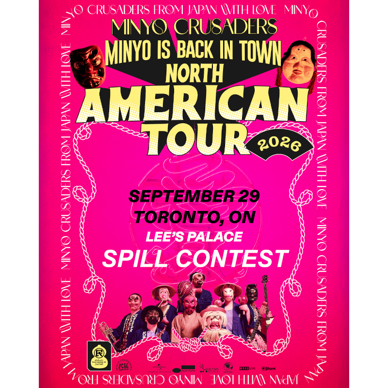 spillmagazine's tweet photo. ๐SPILL CONTEST: WIN A PAIR OF TICKETS TO SEE MINYO CRUSADERS AT LEE'S PALACE ON SEPTEMBER 29!๐
https://t.co/3G5GQySLn0
#contest #sweepstakes #enter #merch #prizepack #prize #winner #win #free #enternow #world #latin #worldmusic #tokyo #japan ๐ฏ๐ต https://t.co/BDmnvO4ErS