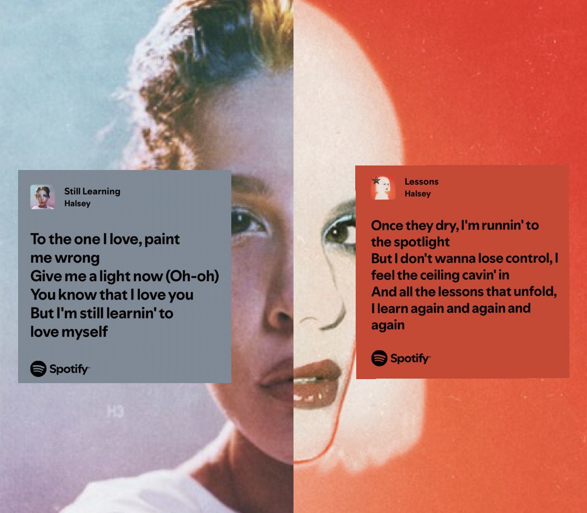 d4rwin1sm's tweet photo. Halsey’s lyrical callbacks across different eras, what’s your personal favorite? 💘 https://t.co/M9bd1feN0K