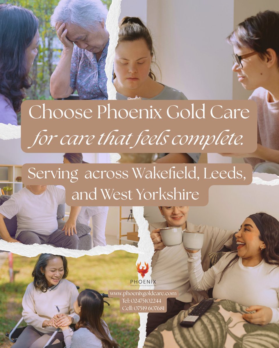 PhoenixGoldCare's tweet photo. Choose Phoenix Gold Care for care that feels complete — where compassion, dignity, and trusted support bring peace of mind across Wakefield, Leeds, and West Yorkshire.

#PhoenixGoldCare #CareThatFeelsComplete #CompassionInCare #PeaceOfMind #Wakefield #Leeds #WestYorkshire https://t.co/haGxZI7iT3