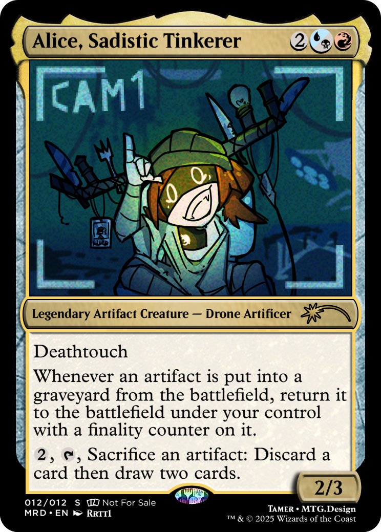 rrttone's tweet photo. @KarkatTamer These are by far the most proud I've been of MtG card art! May MD fans enjoy the art, MtG fans enjoy commenting on the mechanics of the cards, and fans of both figure out the flavourful nods.
7/7 https://t.co/KHDD8vhVpJ