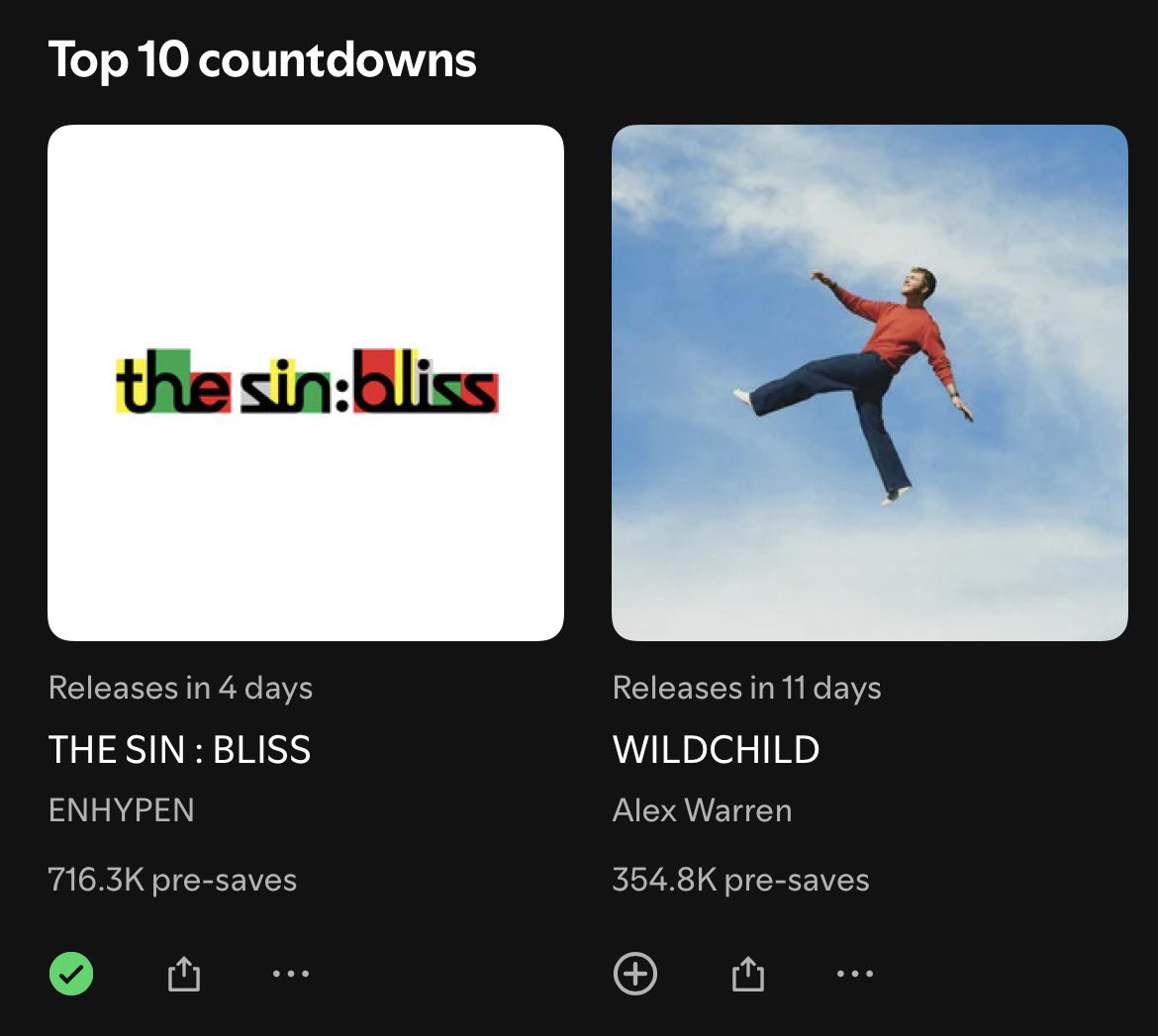 AsiaEnhypen's tweet photo. 📈 D-4 | THE SIN : BLISS

#1 ENHYPEN ‘THE SIN : BLISS’ (716,300 PRE-SAVES)

83,700 PRE-SAVES NEEDED TO SURPASS 800,000 PRE-SAVES!

🚨PRE-SAVE NOW: https://t.co/ziqxCchlAj

PRE SAVE THE SIN: BLISS
#PRESAVE_THE_SIN_BLISS 
#BloodyParadise https://t.co/z3UquMcHxI
