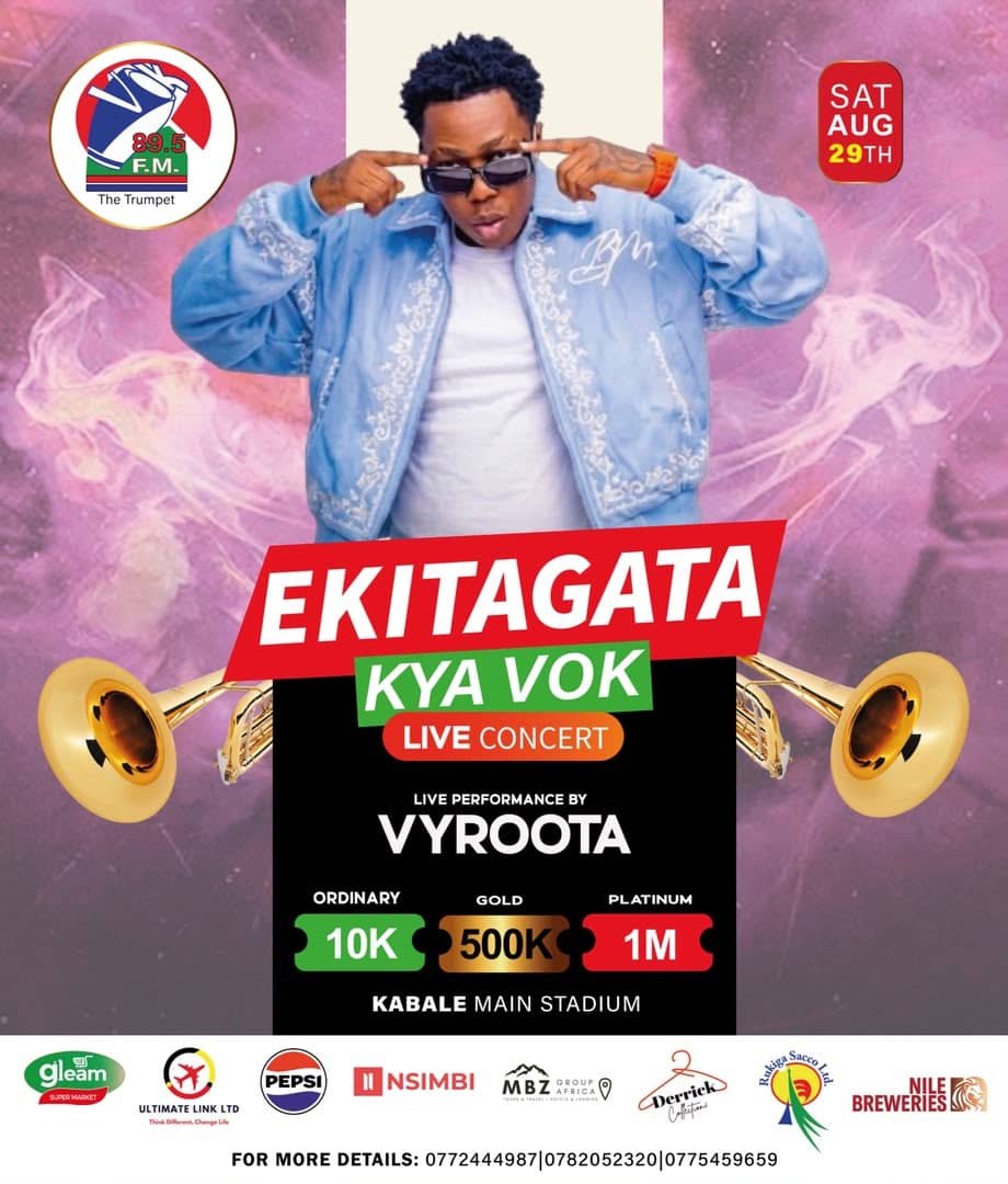 MusiikaOscar256's tweet photo. Ekitagata Kya VOK 29th August Tickets Go only at 10k https://t.co/g9CmO8fmVa