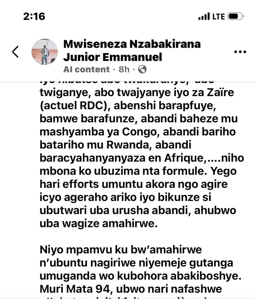 TimeoDanaosX's tweet photo. Nasomye ubutumwa kuri fcbk bunkora ahantu kuko busangiwe na benshi twabyirukaga mu 1994 nanjye ndimo, none turi ibikwerere.
#Leta igizwe n’#Ubutaka #Abaturage #InzegoNyobozi n#Amategeko: twaratsinzwe disi(#Tite #dixit)! https://t.co/OQaT4RYbF8