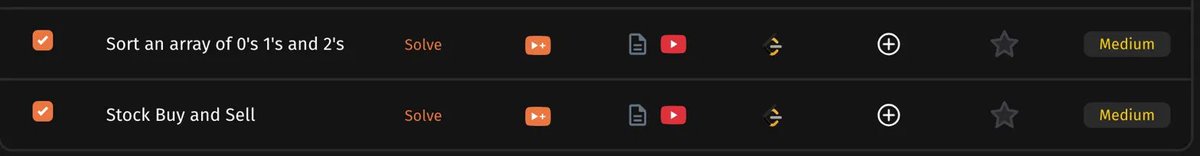 thisisgarvit's tweet photo. Day 3: 2/2 ✅

Sort an array of 0s, 1s, and 2s (Dutch National Flag) + Stock Buy and Sell.

Streak: 6/6. Two problems a day, no exceptions.

#DSA #StriverSheet #Consistency https://t.co/SU7NDRAi8W