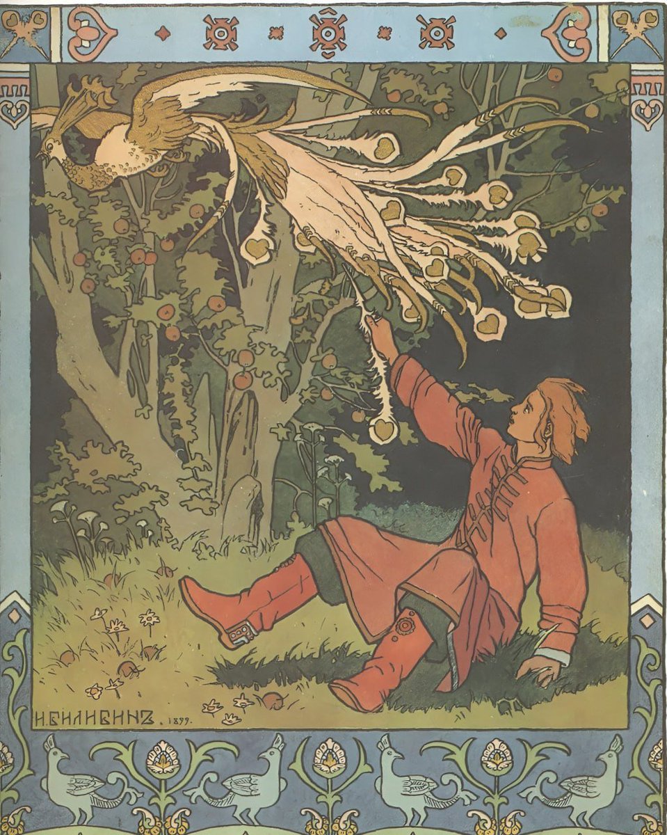 Russia's tweet photo. 🎨 150 years ago, Ivan #Bilibin was born — and Russian fairy tales got their signature look.

From magical forests and firebirds to his iconic lettering &amp; alphabet art, book design and theatre sets, Bilibin built a visual world you can recognize at a glance. ✨ https://t.co/U72Np2mj1d