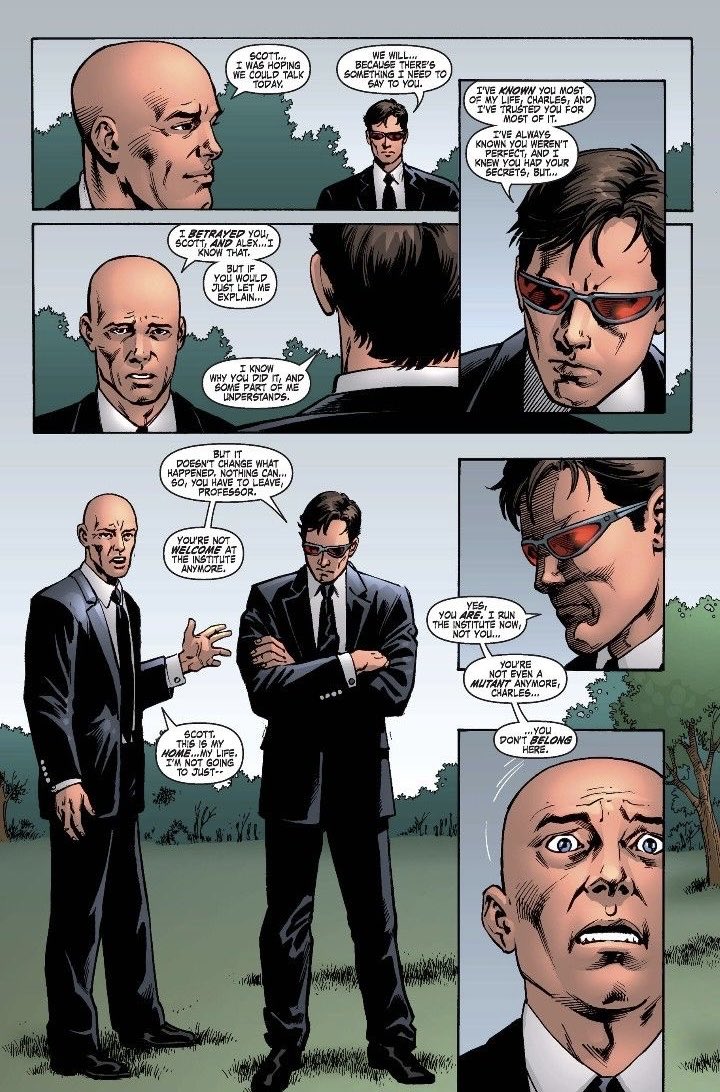 Agushatescomics's tweet photo. the MCU better understand that Scott and Charles should have a relationship that can go from this to this https://t.co/uW11WsFgeW