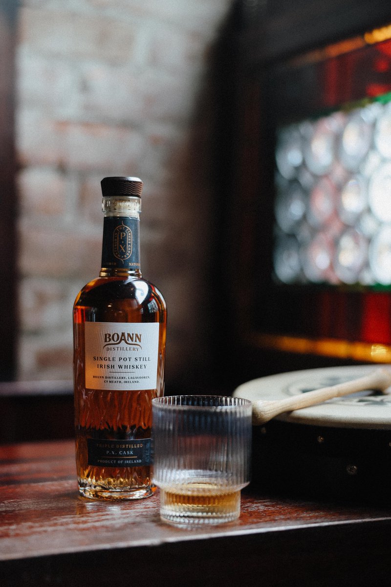 Boanndistillery's tweet photo. A mixed mash bill #SinglePotStill distillate crafted from Irish grains &amp; #BoyneValley well water, matured in Oloroso Hogsheads and vintage Pedro Ximénez Solera casks, a portion of which are made from Chestnut 🥃
Delve deeper at https://t.co/dtYAM31blW
#BoannWhiskey #Whiskey https://t.co/BAjozjw1En