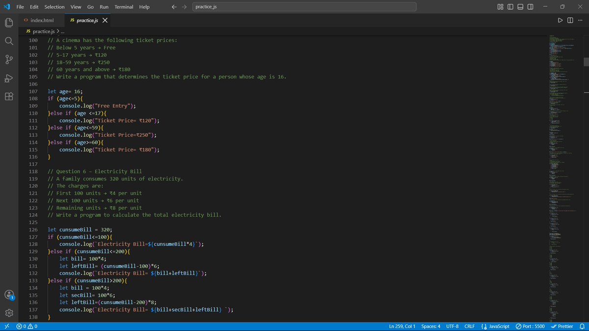 Ep_bhavitPandey's tweet photo. The hardest part wasn't writing if.
It was figuring out what condition the problem actually needed.
That's where I'm starting to understand the difference between knowing syntax and actually thinking like a programmer.
Next → Loops 🔄
#JavaScript #100DaysOfCode https://t.co/9aLCcDQ0eS