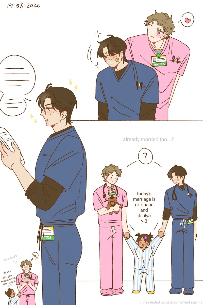 cheonghyuk's tweet photo. my doctors keep flirting in front of me dawg #hollanov 🩹🥼💉 https://t.co/paENkuE4bS