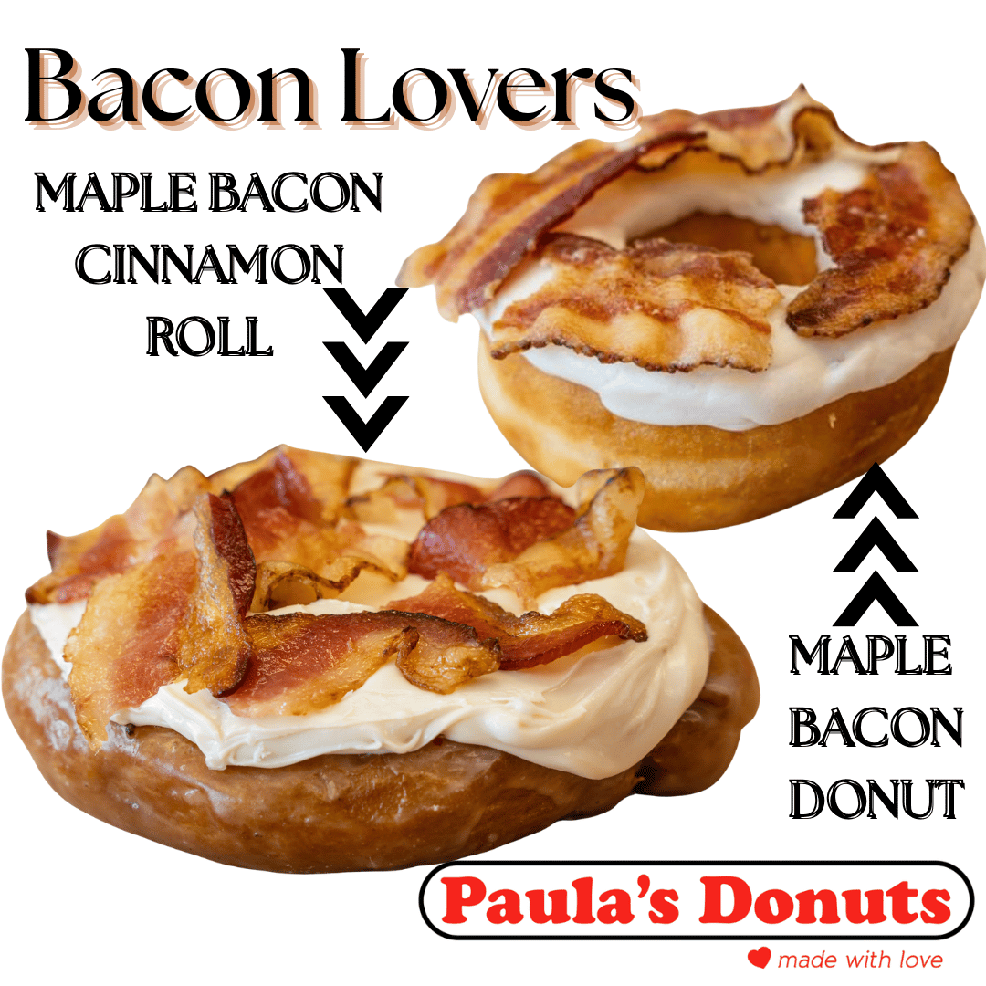 PaulasDonuts's tweet photo. 🥓 HAPPY NATIONAL BACON LOVERS DAY! 🥓Don't go bacon our hearts today—come celebrate everyone's favorite smoky, crispy, savory treat at Paula's Donuts! We are serving up the ultimate bacon fixes all day long. Whether you crave it sweet or prefer it stacked high on a morning sandwich, we have exactly what you need.

🍁The Sweet Fix: Maple Bacon Donuts
Our famous, fluffy yeast donuts dipped in a rich maple glaze and fresh, crispy bacon! It is like a complete pancake and bacon breakfast in one perfect bite.

🍳 The Savory Fix: Fresh Breakfast Sandwiches
Get a hearty breakfast sandwich made fresh to order! Enjoy fluffy eggs and melted cheese stacked with thick-cut bacon, served on your choice of a toasted bagel, flaky croissant, or fresh hard roll.

📲 Skip the morning line!
Order online right now for a lightning-fast pickup at any of our 4 Western New York locations: https://t.co/g5NVtQcarW

#NationalBaconLoversDay #BaconLovers #PaulasDonuts #MapleBacon #BaconEggAndCheese #BreakfastSandwich #WNYEats #BuffaloFoodie #Buffalove #LocalBakery #DonutMath #BuffaloBreakfast