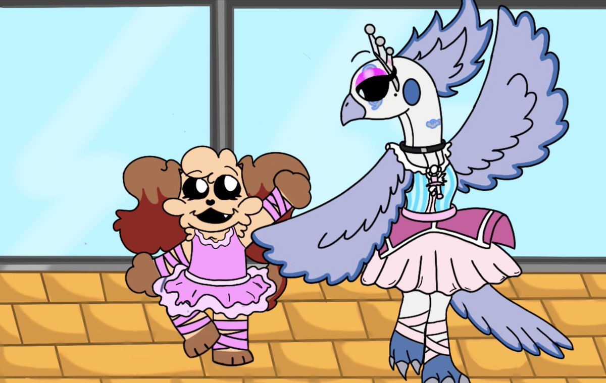 Rocky_Rue_Ryhs's tweet photo. @AzurineFrights, Finishd whit the gift drawing yesssss, i really hope you love it, more drawings are in comming ❤️#poppyplaytime #draw #artist #art #smilingcritters #oc #au #critters #Sketch #doodles #dog #ipad #digitalart #ballett #dress #fanart #ocart #dance #gift #bird #background