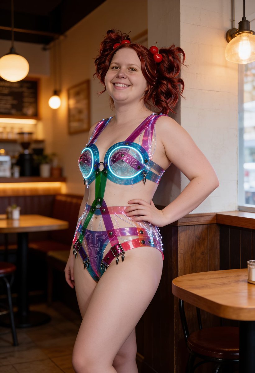 Lizzy1262629's tweet photo. In my iridescent PVC harness set with the spikes and cherry pigtails in the forest, soft smile and glossy vibes π Soft energy β¨
#HoloPVC #IridescentLook #ShinyFashion #KinkyCute #GlossyFashion #PVCSet #PlayfulLook #ShinyPlastic #ForestVibes https://t.co/5nUYaVpuu2