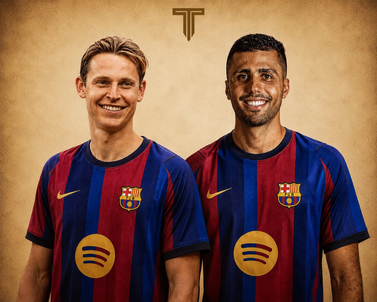 TouchlineX's tweet photo. 🚨 Hansi Flick will face a very difficult decision: Frenkie de Jong or Rodri! https://t.co/cByRig5gX6