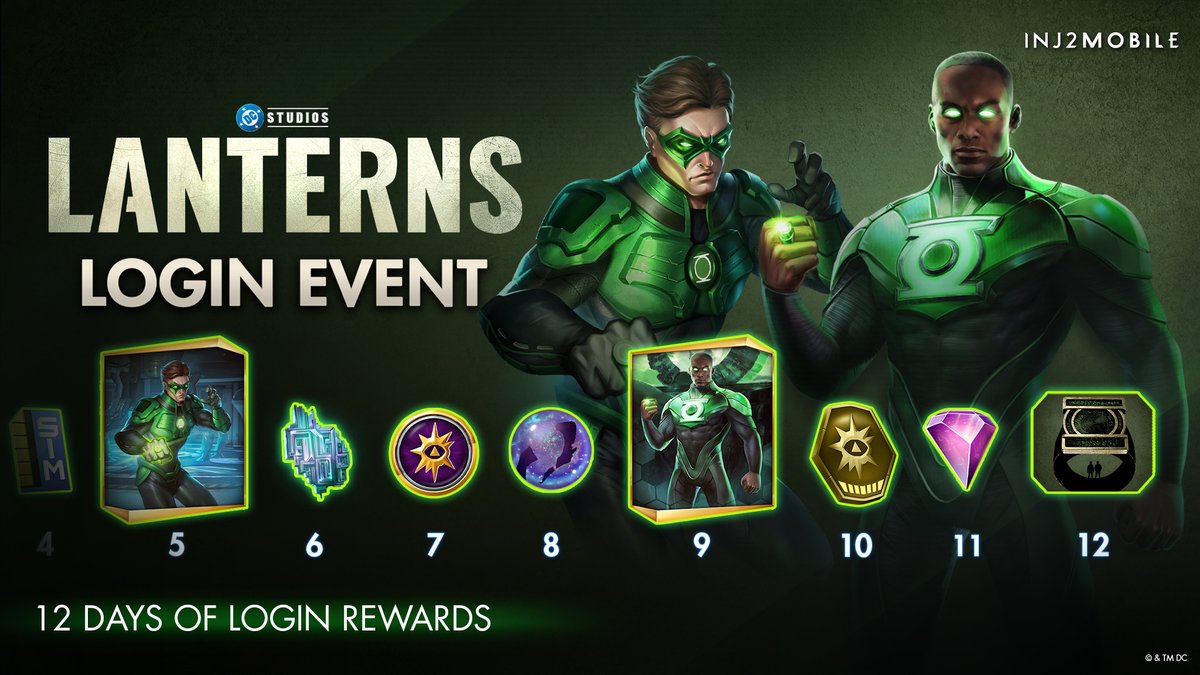 Injustice2Go's tweet photo. The emerald light is growing stronger in Injustice 2! Login to get free rewards and stream #Lanterns on HBO Max TONIGHT! #INJ2mobile https://t.co/ag86eWLNtE