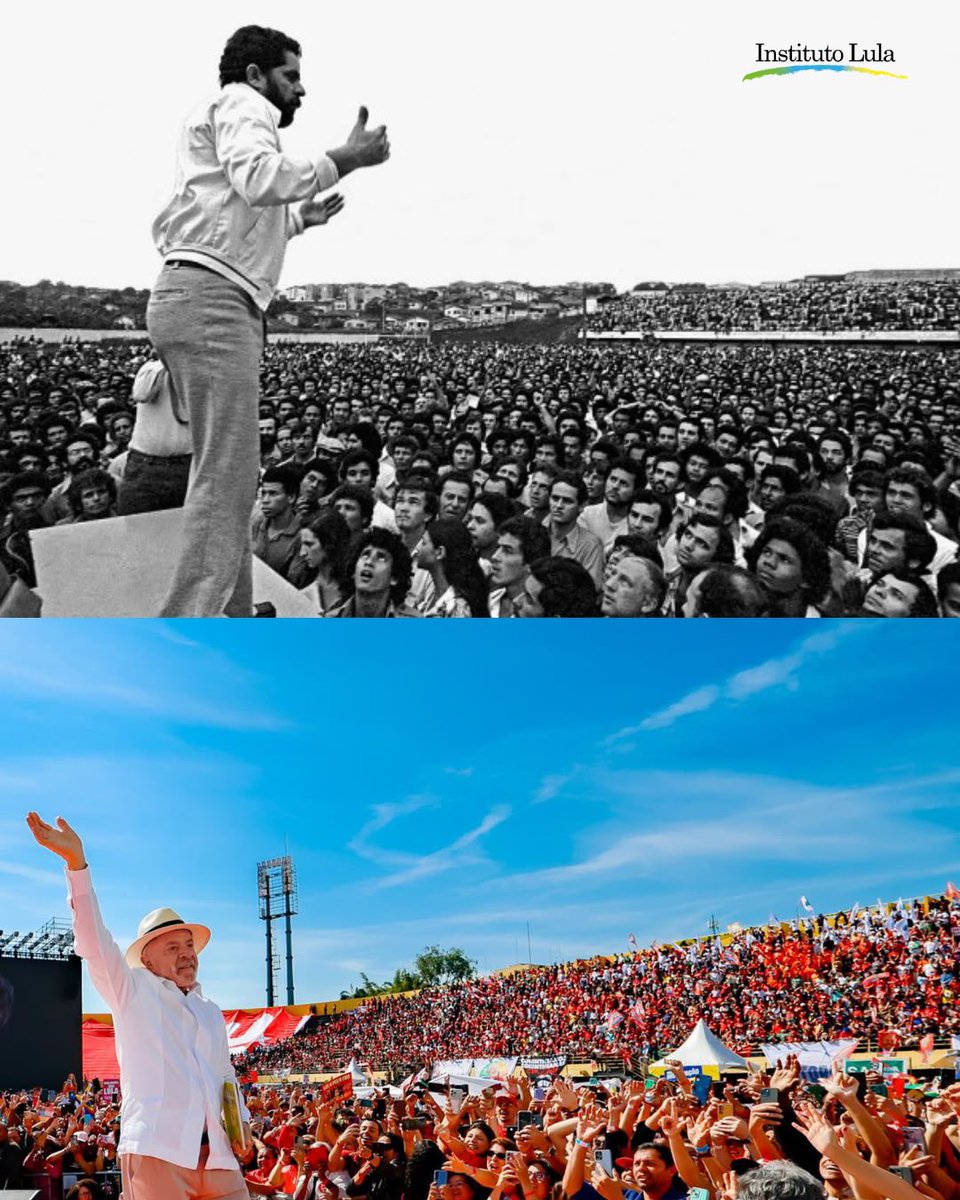 inst_lula's tweet photo. O maior líder político da nossa história! 

47 anos depois, de volta ao lugar onde tudo começou🌟 https://t.co/g29NIvPa2B