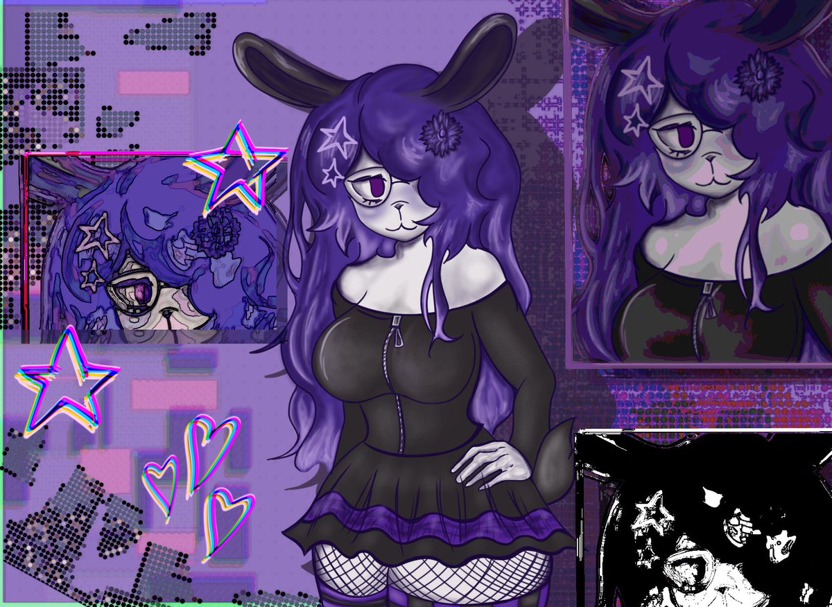 pandemoniumveil's tweet photo. I haven't posted this itself but here's an art piece my irl friend made for me of Gloomi 💜💜💜💜

She's such a amazing bestie for drawing my yummy bnuy..

#oc #sona #art https://t.co/Pz9T1jBdPV