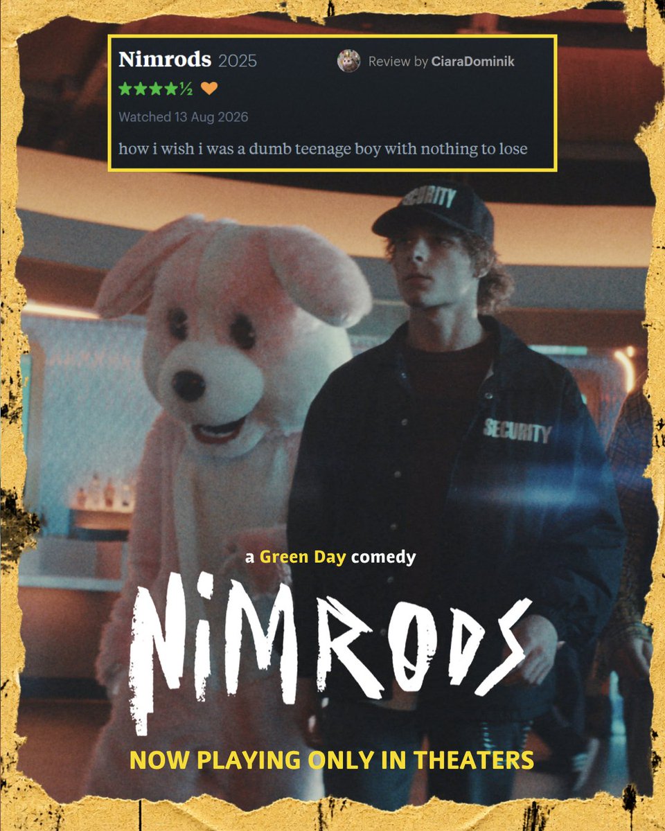 nimrodsmovie's tweet photo. This one goes out to all the teenage dirtbags out there (current and retired) - grab your friends and see #NimrodsMovie in theaters today! https://t.co/ruHFMRzJHz