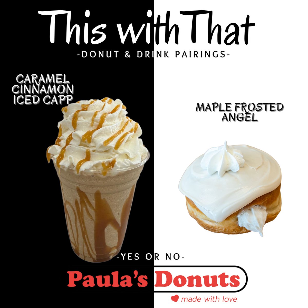 PaulasDonuts's tweet photo. ❄️ THIRSTY THURSDAY! ❄️
Cool down and treat yourself today! Buy any Frozen Beverage and get a FREE Donut to go with it! 🍩🍹
📲 Skip the line and order online for a quick pickup: https://t.co/g5NVtQcarW

#BestDealInTown #FROZENWHITECHOCOLATE #FROSTEDANGEL #FROZENCOOKIESNCREAM #icedcapp #boba #frozenlemonade #dulcedeleche #horchata #applecrisp #cherry #biscoff #keylime #wildberry #chocolatemint #hotchocolate #chocolate #peanutbutter #redvelvet #strawberry #mint #mintchocolate #cookiesncream #cinnamon