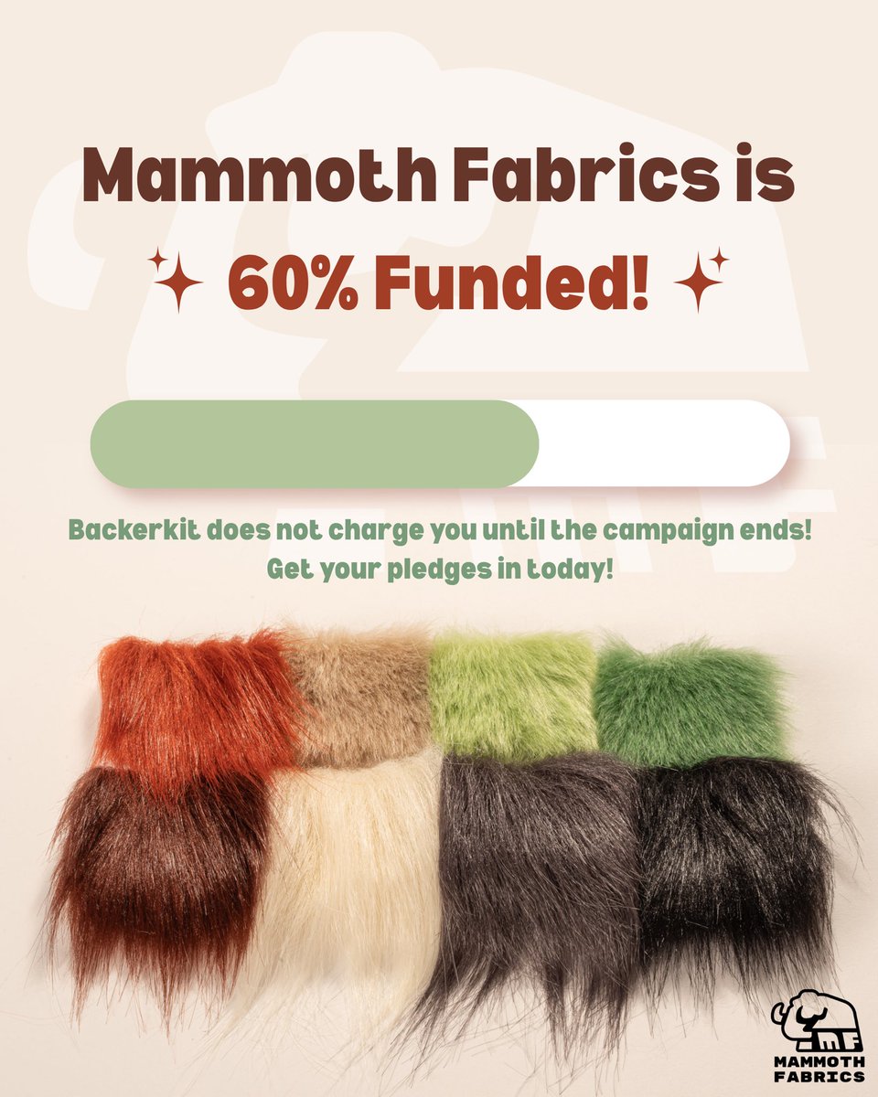MammothFabrics's tweet photo. More than halfway there! 🦣🌱

Don’t miss out on the free yard — available to select pledge levels until 7am cst tomorrow! 💕 https://t.co/GdTHW9ZEXV