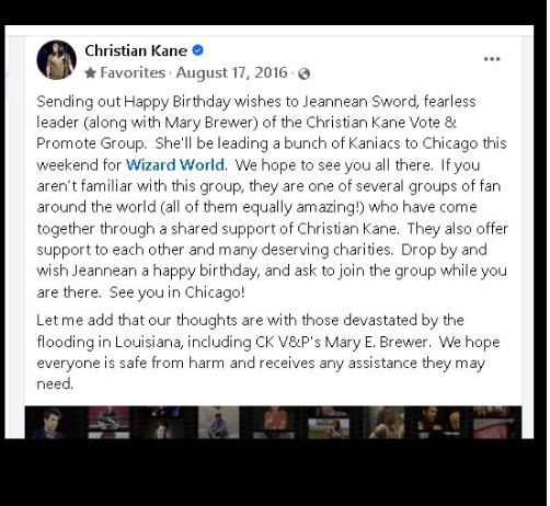 CKVotePromote's tweet photo. #Flashback to 2016
@ChristianKane01 on his @facebook page.

Tomorrow Aug 17, 2026 is @JKSword 's birthday!!
#HappyEarlyBirthday 🥳from worldwide
#ChristianKane 🐺#Kaniacs🐺
#ChristianKaneVotePromote 🐺 https://t.co/u99aIohVVa