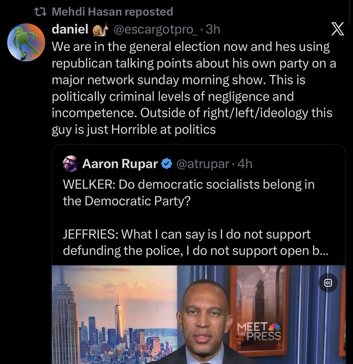hutchinson's tweet photo. The constant, blatant sanewashing of DSA from major progressive voices like Mehdi Hasan &amp; Jon Stewart is incredibly blackpilling.

It is not “Republican talking points” to list DSA’s openly stated policy goals. They are not kidding about wanting these things. It’s not a joke. https://t.co/ImPF398eBQ