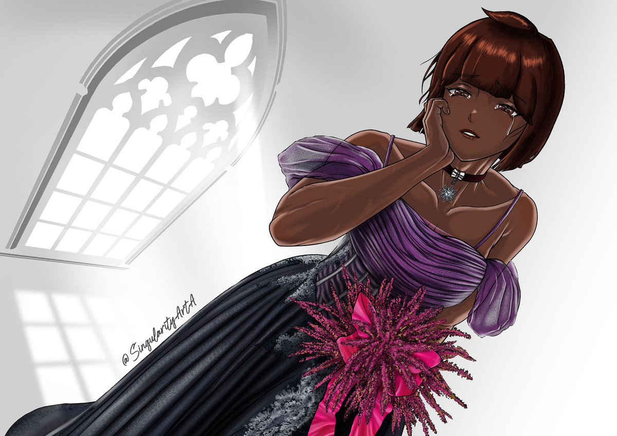 SingularityArtA's tweet photo. A wedding day—a special day. The commission has been delivered to the client; the OC is lovely. I enjoyed creating this dress and the subtle concept, which was inspired by another drawing (credits to the creator, though I don't know who they are). https://t.co/5eBMyB9DXq