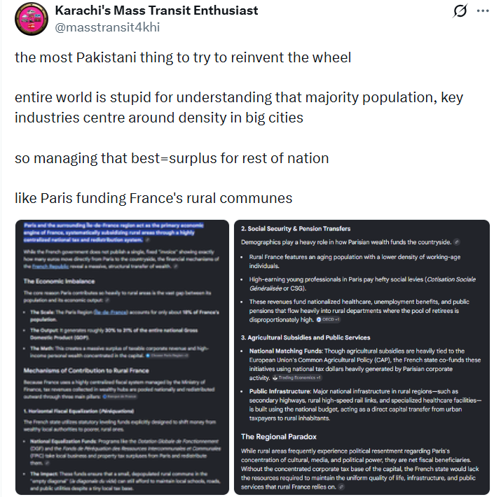 masstransit4khi's tweet photo. Wadera-ism will use ethno-nat for divisive framing
The wise will not go tit for tat
Focus on Istanbul like local council govt autonomy aka #ReviveCDGK (2001-2009)
even selfish but smart dictators will favor local govt in cities for GDP maxing
like to match 🇧🇷 🇮🇩 macro success https://t.co/CZ7EFzis3q