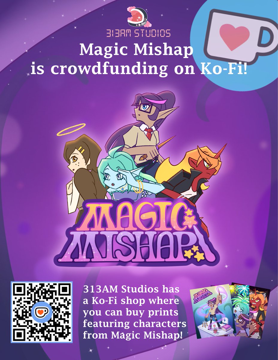 313am_studios's tweet photo. We are currently still crowdfunding for our short film called Magic Mishap on Kofi!

It’s a simple action fantasy film set in a Magic Academy, following an elf student who caused a small mishap. Check us out if interested! 

#indieanimation #indieanimationday https://t.co/OG8lr2s1mw