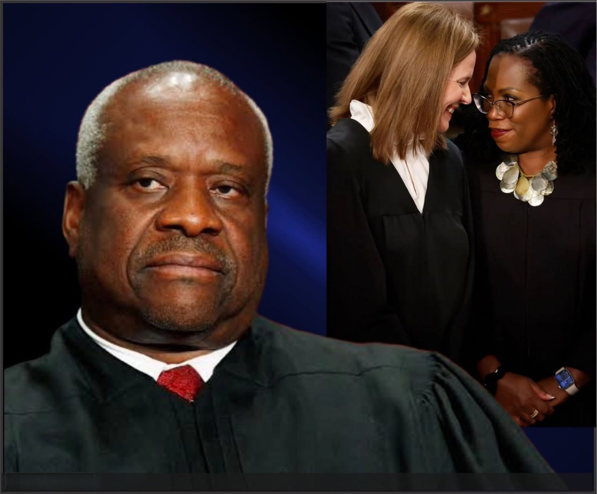 mcafeenew's tweet photo. 🚨CLARENCE THOMAS JUST CALLED OUT AMY CONEY BARRETT AND KETANJI BROWN JACKSON — “THEIR RELATIONSHIP IS A BIT TOO CHUMMY… LIKE TWO SCHOOLGIRLS WAY OUT OF THEIR DEPTH!”

🔗 https://t.co/rW2cb6D33m

The most senior Justice on the Court just said what everyone was thinking.

Supreme Court Justice Clarence Thomas described the relationship between Justices Amy Coney Barrett and Ketanji Brown Jackson as “a bit too chummy.”

Thomas noted that their “unnatural bond” is nothing like the legendary friendship between Justice Scalia and Ruth Bader Ginsburg — but rather more like “two schoolgirls who are way out of their depth.”

He made the remarks to a seminar of students at George Washington University after being asked about professionalism on the Court.

“The newest additions to the court aren’t of the same caliber one would expect for such an important seat.”

We couldn’t agree more.

Share this everywhere so America hears the truth from the one Justice who still has standards!

Follow @mcafeenew for more drops.