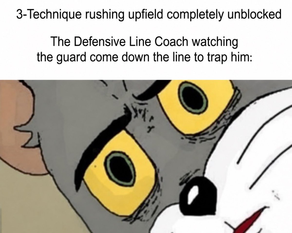 MRittCGS's tweet photo. Defensive line coaches know exactly how this movie ends…. https://t.co/LLxbzrXdok
