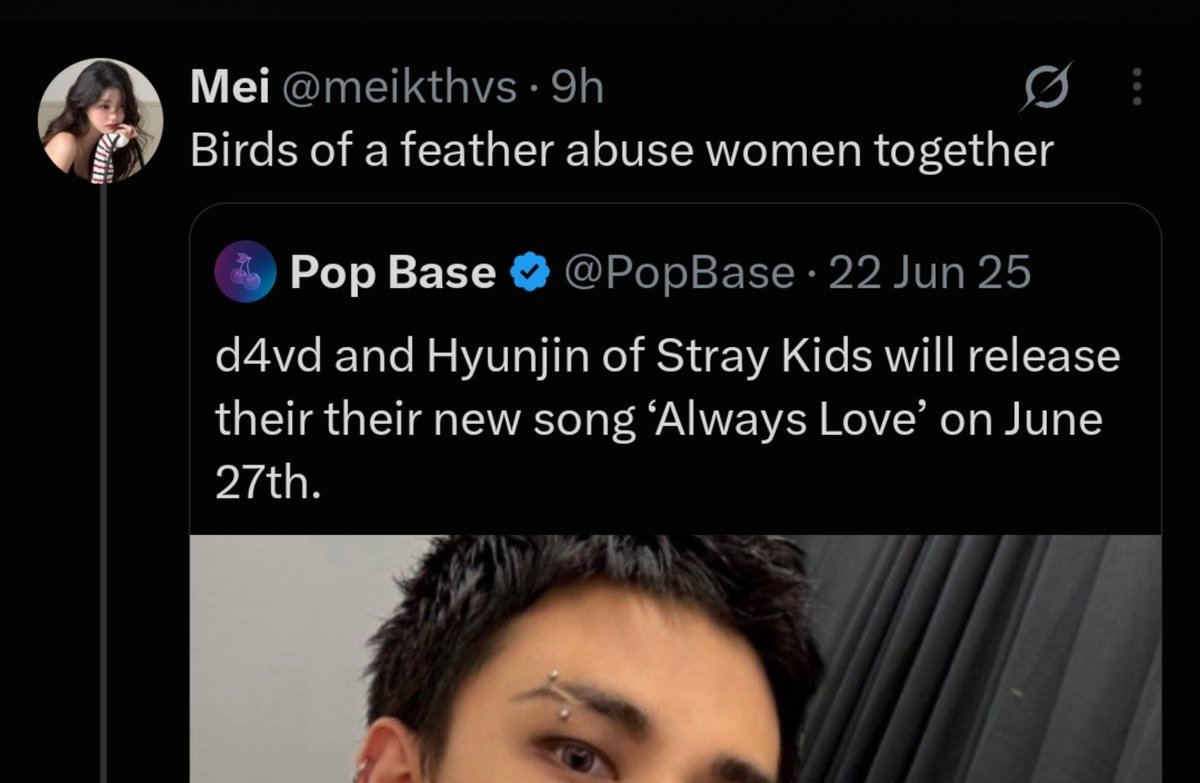 hanloverr8's tweet photo. this fandom is disgusting using a horrible case to cover up their faves supporting and being friendly with an abuser. No one including hyjn didn't know what kind of horrible person dvd is till recently while cb has been exposed for years yet their faves still interacted with him https://t.co/L4htdpLg7J