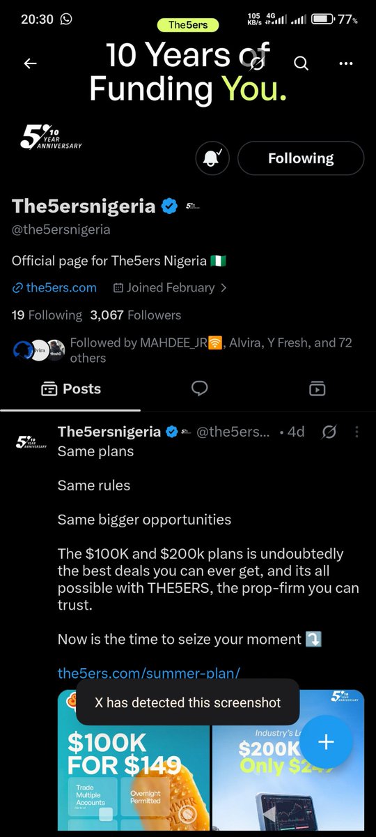 MirackzA's tweet photo. @benitoishim @the5erstrading @iamSoftVina @the5ersnigeria @uukrmco
@risk_traderPRO 
@KYR1AN0 
@Yorochi123

All task has been Completed 
Thank you 🙏🏽 https://t.co/YHhuAn0evq