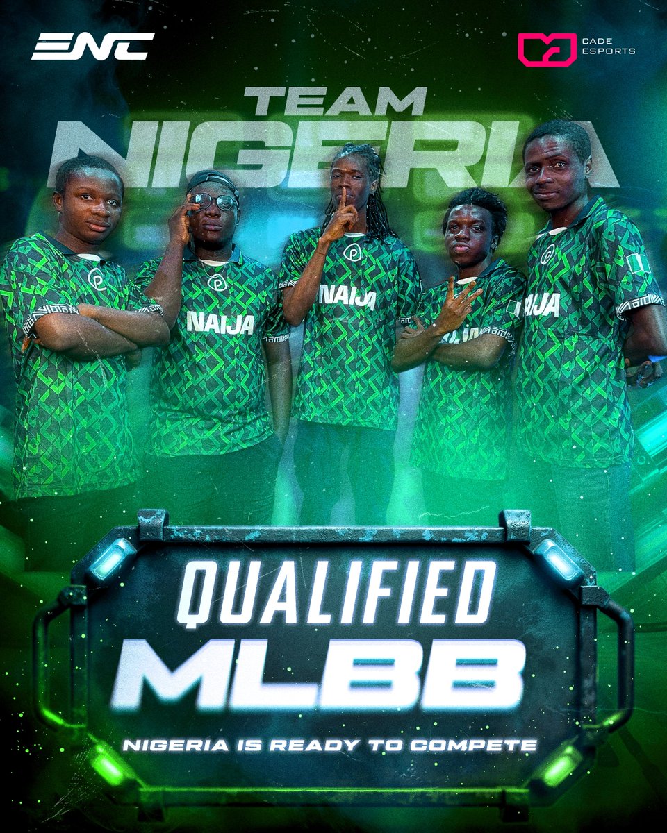 TeamNGR_Esports's tweet photo. ๐ณ๐ฌ QUALIFIED. LOCKED IN. READY FOR THE WORLD.๐ฅ
Team Nigeria has officially qualified for MLBB at the Esports Nations Cup! ๐
The mission isnโt over, itโs just getting started. ๐๐ค
๐ณ๐ฌ nigeria is ready to compete, Nigeria is ready !
#ENC #ENCNGN
GG team Nigeria
@mlbbnigeria @ENC_EN @CadeEsport @naijagameevo