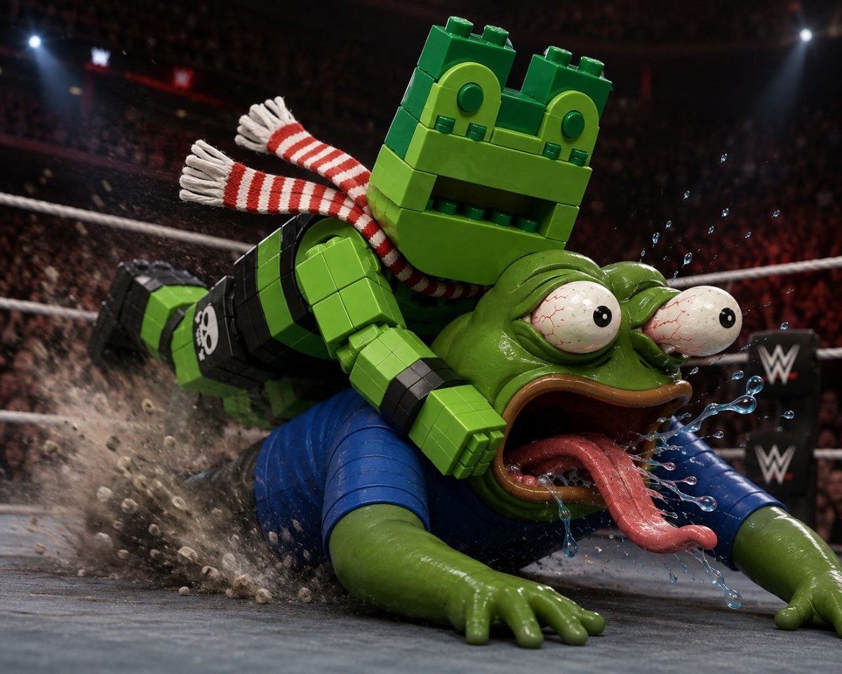 theLegoFrog's tweet photo. The solana:8XckCju2tHPEdSGEdGgeDbukXycLLXdaLKPgXA58pump  didn’t come to play.
He came to rewrite the timeline. 🐸

No roadmap.
No utility.
No permission.

Just pure meme energy.

LEGO FROG HAS ENTERED THE GAME 🧱🐸 https://t.co/cCMlYp53ci
