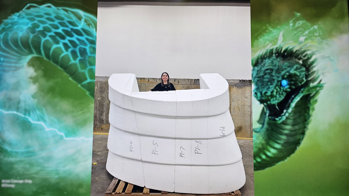 DrewDisneyDude's tweet photo. The scale of the serpent Audio-Animatronic in Indiana Jones and the Myth of the Jade Serpent is insane. 😭

Imagineers are sculpting the figure by hand. https://t.co/8Ht2Okpa8S