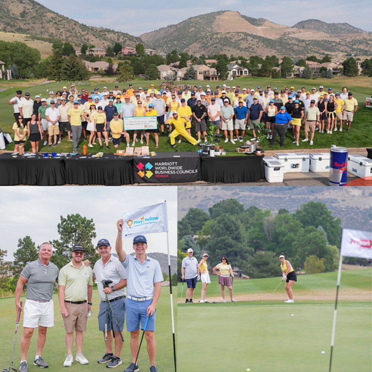 MarriottGolf's tweet photo. Earlier this week, Marriott’s Colorado Business Council and partners raised over $275,000 for @childrenscolo !! This provides Health For All Kids! #cmnhospitals #playyellow4kids #serve360 #wearemarriott https://t.co/CXA1HmOgow