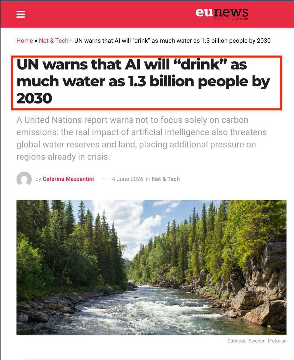 wwrtoken's tweet photo. The UN has already flagged it. 

Global water scarcity is no longer a future problem. It’s happening now. 

The question is who gets positioned before the rest of the world wakes up. https://t.co/yKn5EhAkJI