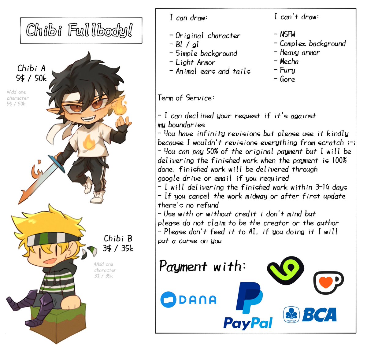 Lazyhumanoid30's tweet photo. My commission is open! 🙌✨

If you have any questions please dm me! 🙇‍♂️ https://t.co/wHRf7SWCGj