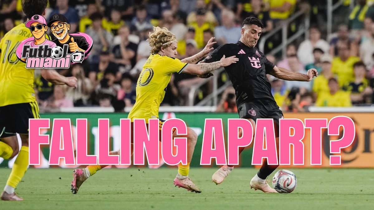 FutbolMiamiTV's tweet photo. What’s up with @InterMiamiCF ? The rough stretch continued with a @LeaguesCup exit followed by a disappointing loss to @NashvilleSC 🤷🏻♂️
@Pieter_Brown & @UncleEd69 discuss LIVE at 7 pm.
Get your #intermiamicf gear at @Canes_Wear
🎥:
https://t.co/US5m9FnJoY https://t.co/DKpa6A7hdr