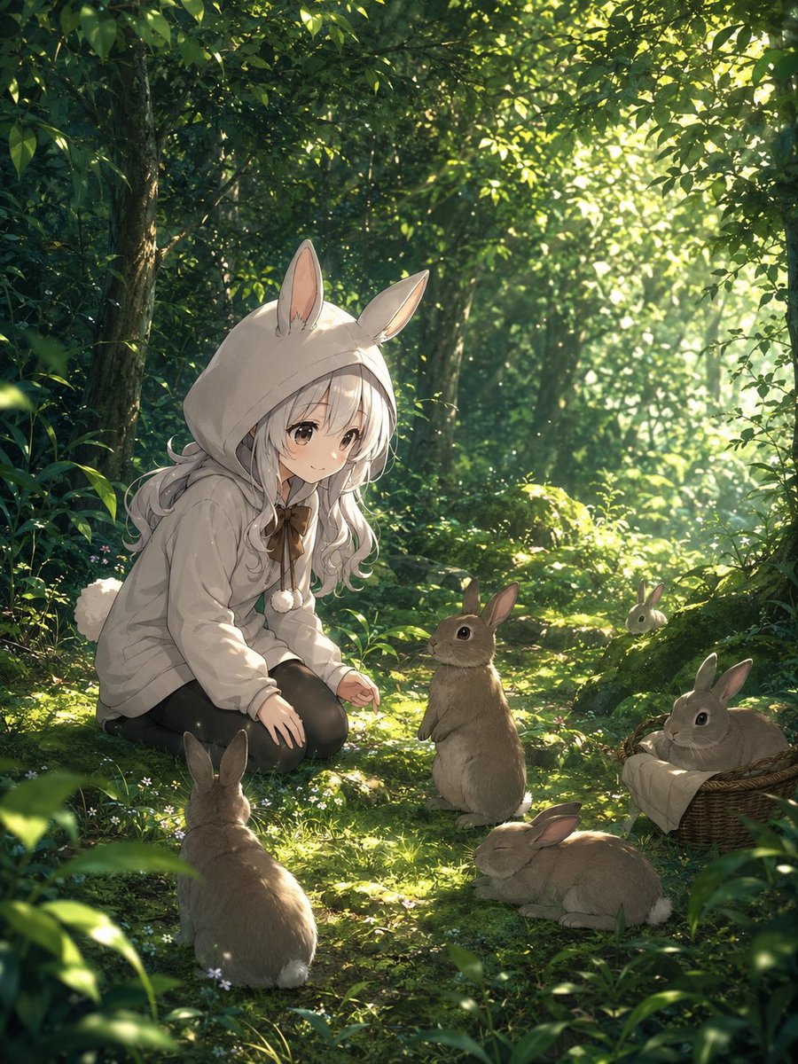 確認ページ♡うさぎ＆にゃんこ Post by うさぎにゃんこ on X: おはよー☘️🐰