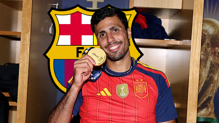 FAIRFootballAI's tweet photo. Rodri to Barcelona has been confirmed as a here we go by @FabrizioRomano!

In 1,677 minutes, he completed 1,518 passes at 90.1% accuracy, while also registering 42 tackles, 26 interceptions, and 26 key passes.

His FAIR overall rating of 92.1 puts him just about second to Pedri with an impressive 93.8 rating. With those two in the midfield (alongside De Jong if Flick decides to play a 3-man midfield) would be one of the best in Europe. 
  
Rodri leaves Man City with a full cabinet of trophies such as the Champions League, 4 Premier League titles, 2 FA Cups and the World Cup. 

How do you think he does at Barca? 👀

#RODRI #MANCITY #BARCELONA #TRANSFERS