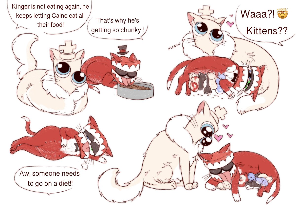 Blueberrysoda_'s tweet photo. PLEASE SPAY AND NEUTER YOUR CAINEs AND KINGERs !! 🤯🤯🤯

I was cracking up so bad doodling these lol 

#royalteeth https://t.co/XoZgWQdcWK