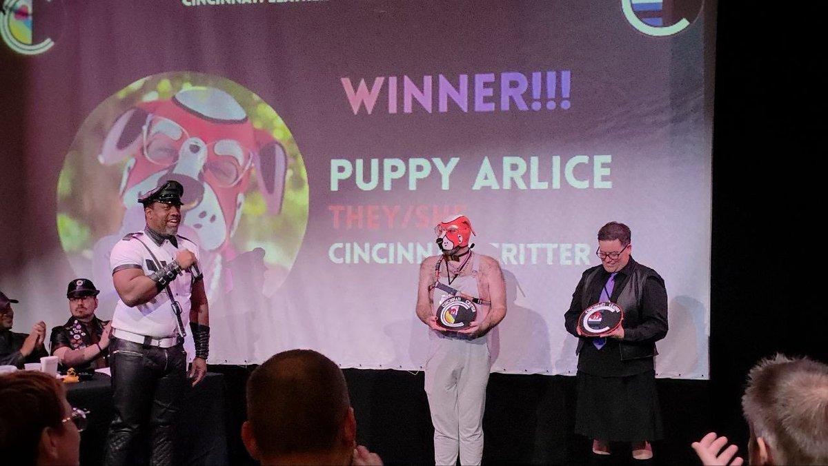 puppyarlice's tweet photo. Good morning, good afternoon, and good evening; Puppy Arlice was selected to serve as the 2026-27 @CinLeather Cincinnati Critter! I am awestruck and excited to see what this next year will bring me during this journey.
#pupplay #leathercommunity https://t.co/pIfz0bgSsc