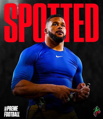 ReportRamshouse's tweet photo. The #Rams had retired DT Aaron Donald in for a workout for a second time today. https://t.co/QWhZbD9KXN