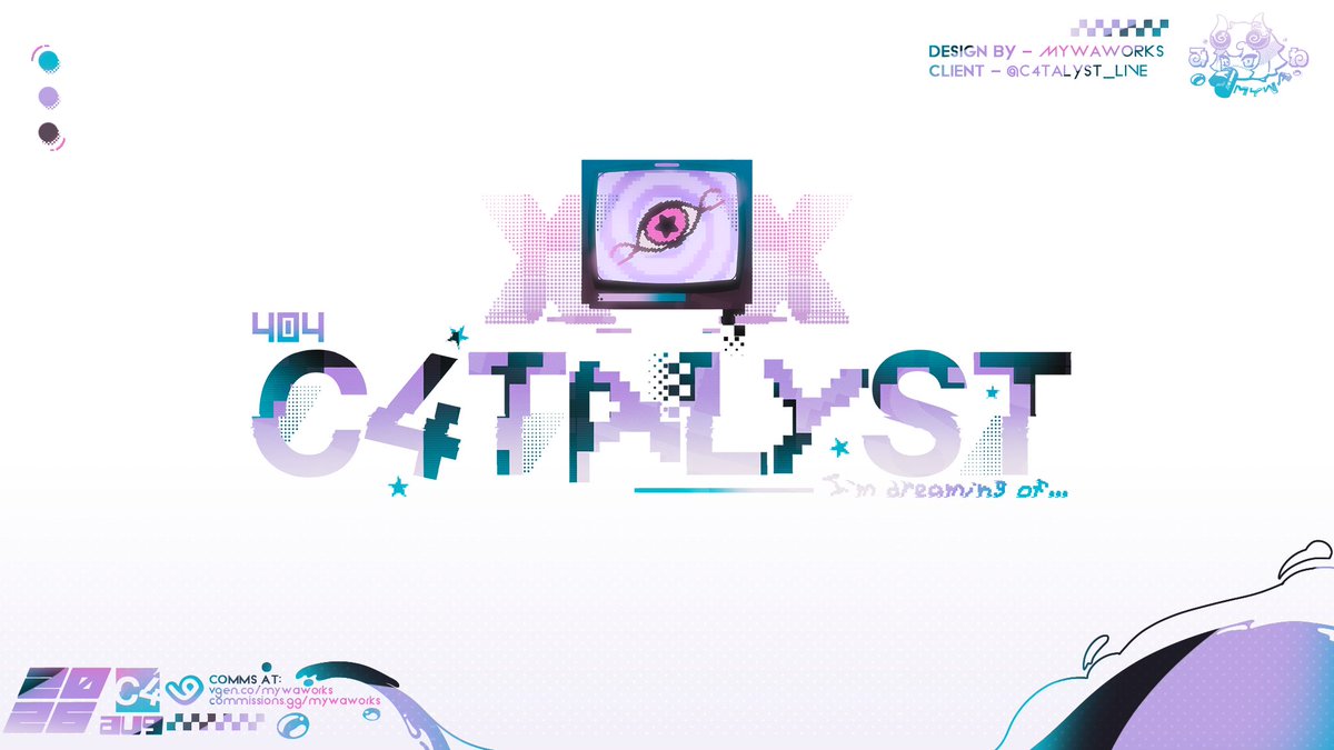 mywaworks's tweet photo. 🍑꒱· VTUBER LOGO DESIGN ·
  𔓕 ⠗ Designed for — @c4talyst_live

～ I was in charge to design C4talyst's new logo! Personally loved the new thematic and aesthetics. tysm for the trust! 🧡 :›

  · ♥︎ + ↻ helps a lot! · ～
  #VTuber · #VGenComm · #mywaworks https://t.co/63Gucg4KDb