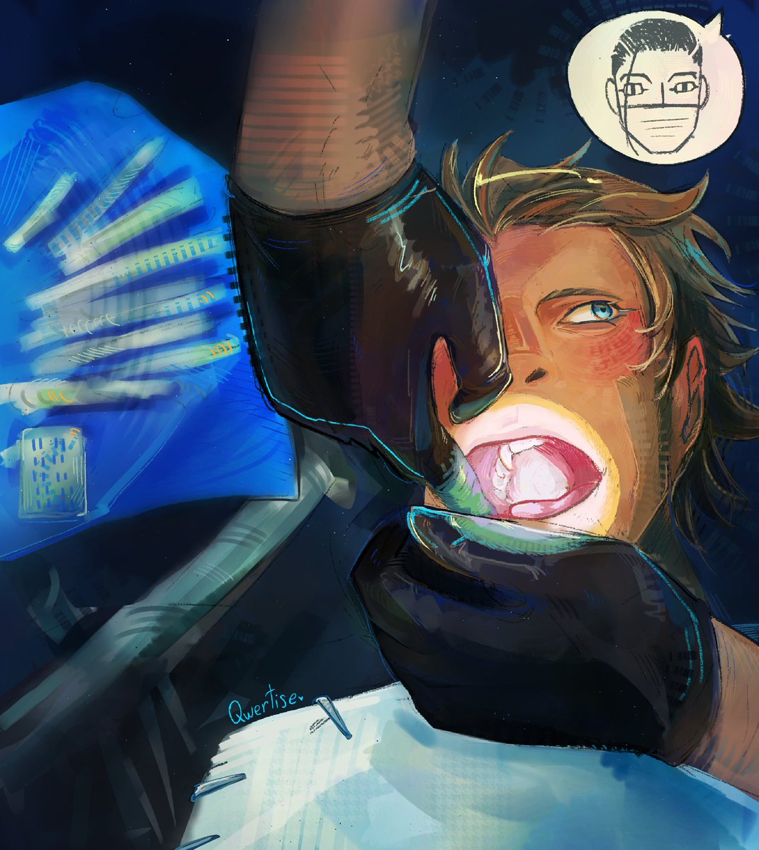qwertisegk's tweet photo. FINISHED I remembered that I know how to render things
#vasio modern au, pre-scar Vasily, weird dentist Ogata https://t.co/1BzsLJYCv1