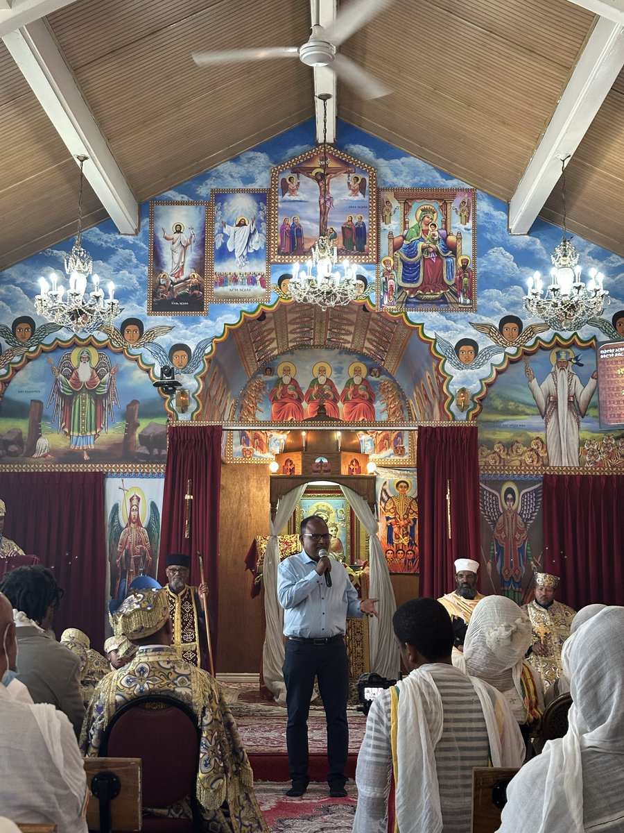 drnoortarunpc's tweet photo. It was a great experience to join with @BramptonGraham and @MohamedFirinYSW as we met with our brothers and sisters in faith. Today at Debre Genet St. Tekle-Haymanot Church and Our Lady of Good Health, we talked about the importance of making your voice heard at Queen’s Park. https://t.co/xKTFkdikco